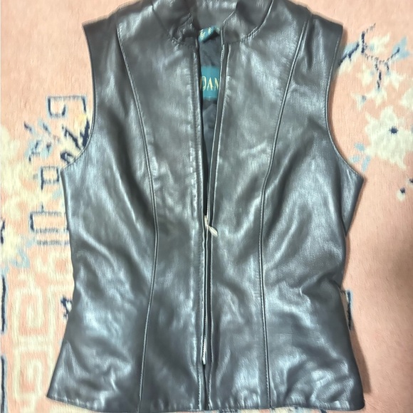 Danier Dark Leather Vest - Picture 1 of 7